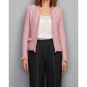 J.MCLAUGHLIN Simone Knit Cardigan, Pink/White, XS